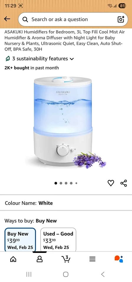 Ultrasonic Humidifier 3L