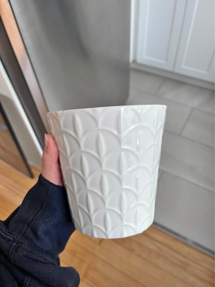 White Patterned Planter