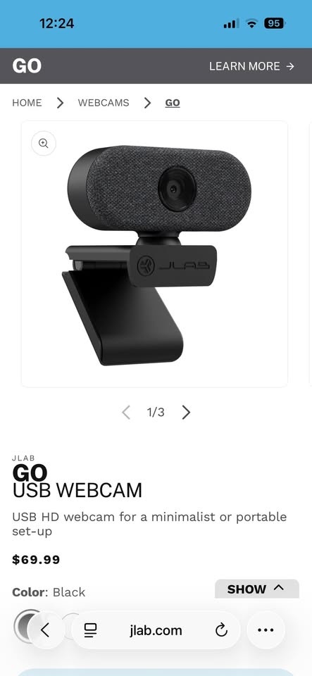JLab Go Cam USB HD Webcam - photo 4