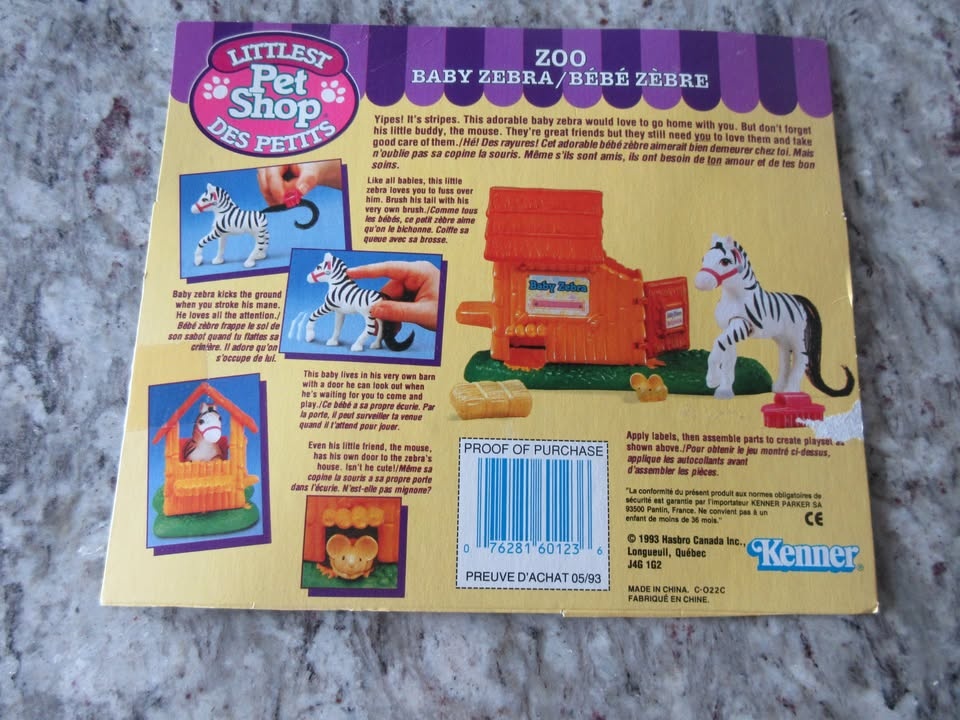 1993 Littlest Pet Shop Zoo - Baby Zebra Playset - photo 3