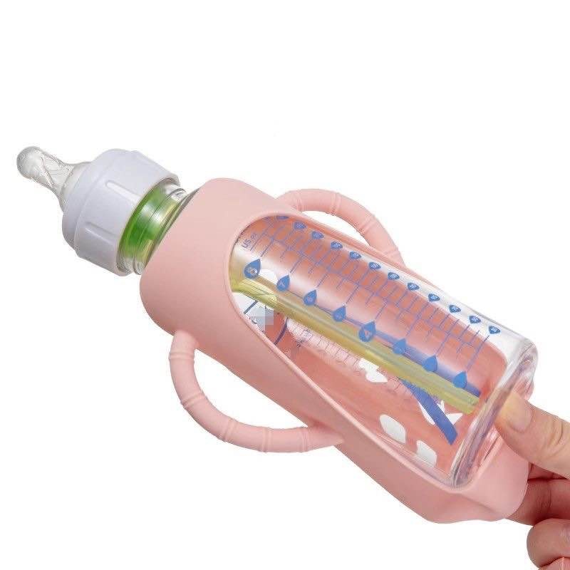 Cute Baby Bottles with Silicone Sleeves & Handles - Panda Design - photo 2