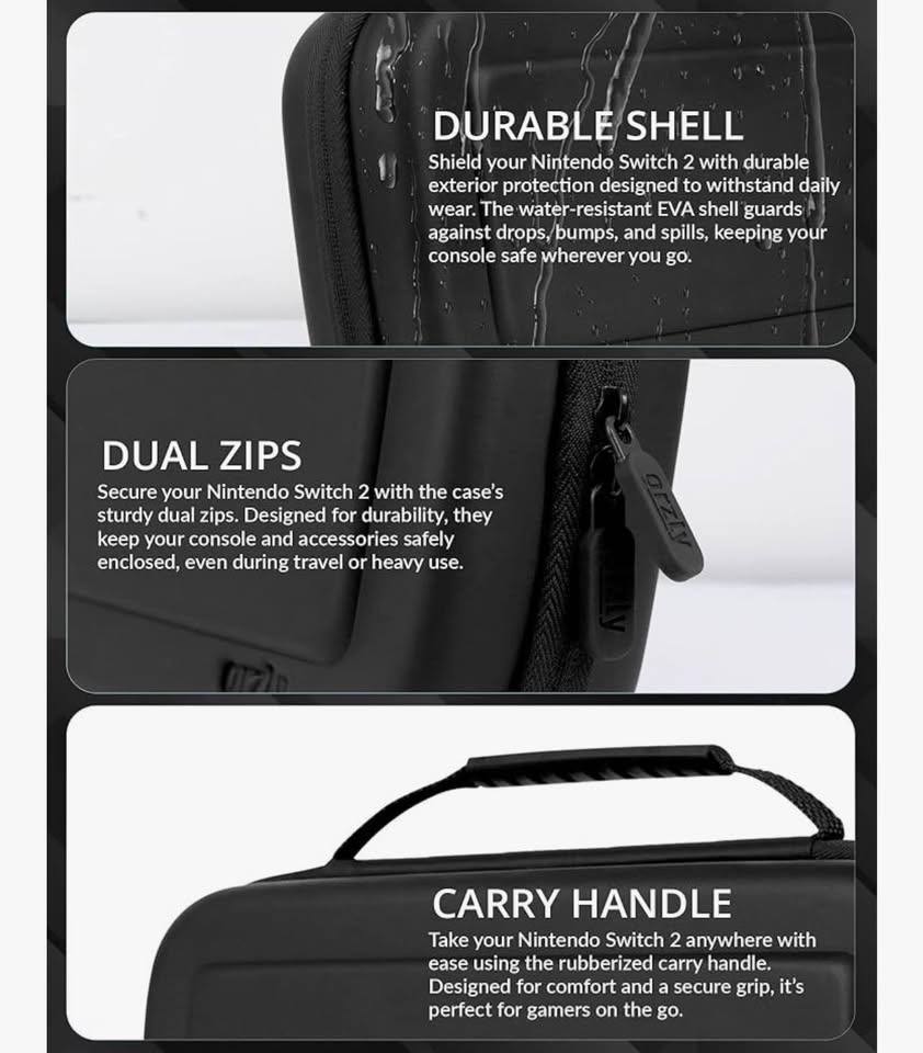 Orzly Carry Case for Nintendo Switch 2 (2025) Hard Shell - photo 3