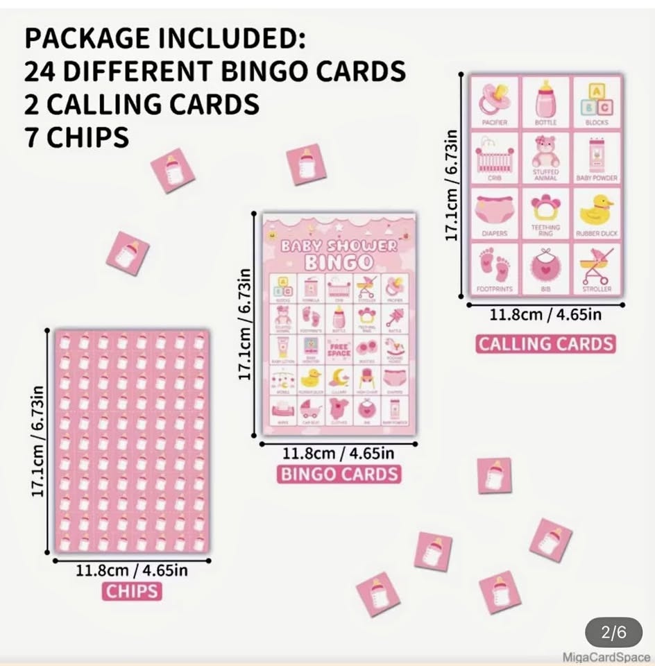 Baby shower bingo game