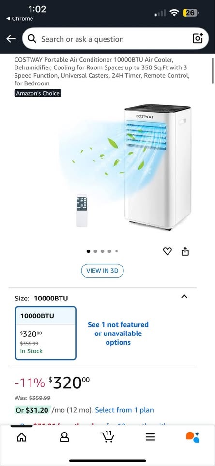 COSTWAY PORTABLE AIR CONDITIONER - 10000 BTU - photo 4