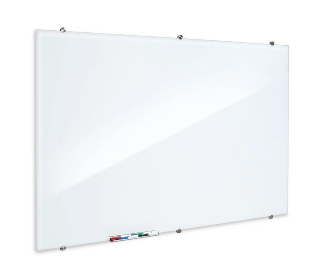 ULINE Magnetic Glass Dry Erase Board - White, 6' x 4'
