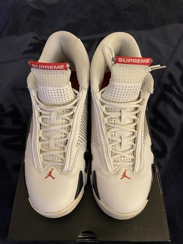 Size 10.5 - Supreme x Air Jordan 14 Retro White