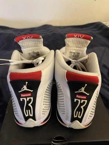 Size 10.5 - Supreme x Air Jordan 14 Retro White - photo 3