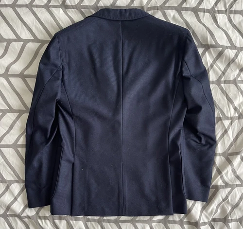 Hugo Boss Men’s Blazer Navy W/ Camo Inside Sz 38R 100 % Authenti - photo 4