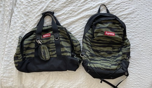 Supreme Backpack/Duffle Bag/Pouch Set 2011 Olive Zebra