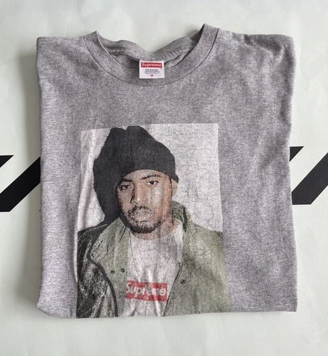 Supreme Nas "Nasty Nas" Box Logo S/S Top Gray M FW17 - photo 3