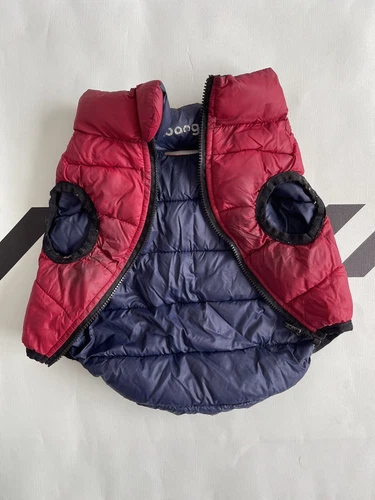 Fabdog Dog Reversible Puffer Red/Blue Sz S