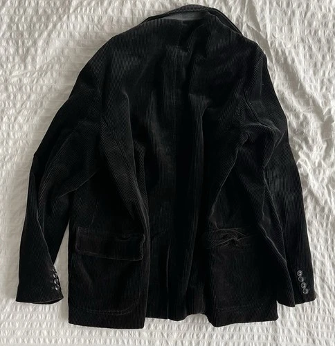 Polo By Ralph Lauren Black Corduroy Sports Coat Sz 42R - photo 2