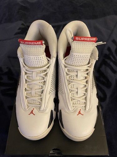 Size 10.5 - Supreme x Air Jordan 14 Retro White