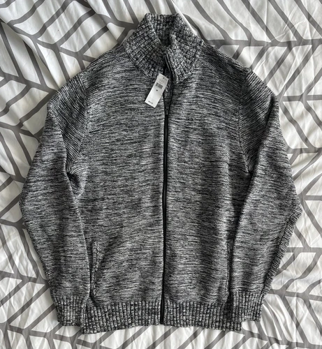 Banana Republic Full Zip Sweater Grey Sz M