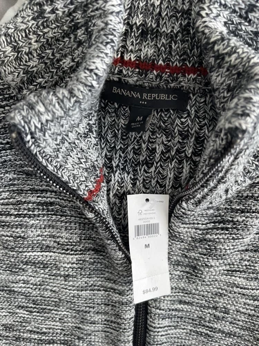 Banana Republic Full Zip Sweater Grey Sz M - photo 2