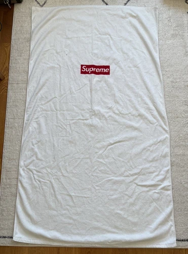 Supreme Box Logo Beach Towel White 100% Authentic