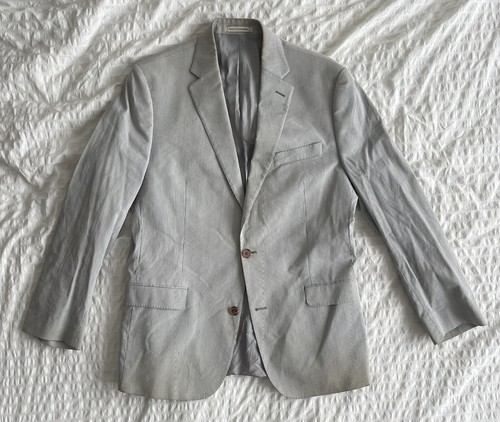 Ralph Lauren Striped Linen Blazer Sz 42R 100% Authentic