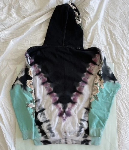 Civil Regime Hooded Roses Tie Dye Sweatshirt Sz M - photo 2