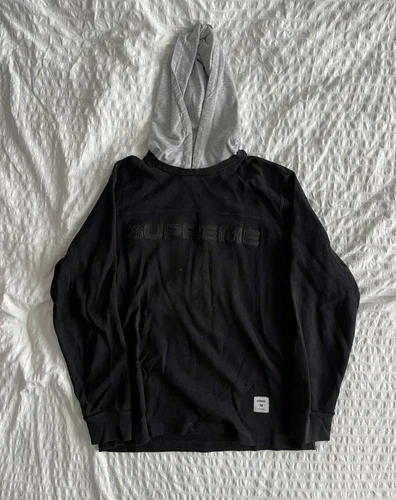 Supreme Waffle Hoodie Sz M 100 % Authentic