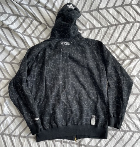 10 Deep Full Zip Hoodie Black Sz L 100 % Authentic - photo 2