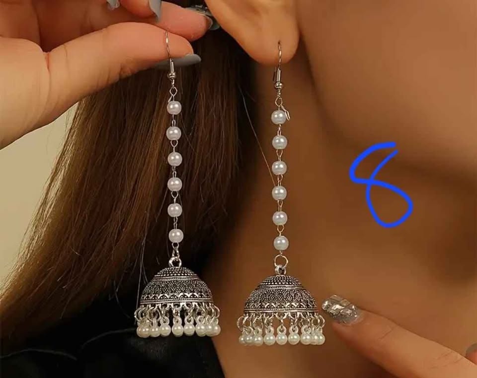 One Pair of Jhumka Elegant Bohemian Long Chain Earrings ✨🤎🤎 - photo 4