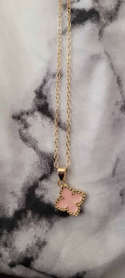 6 Pcs Four-Leaf Clover Jewelry Set - Pink - photo 2