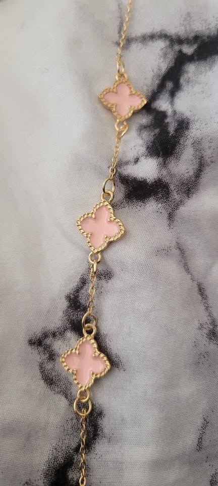 6 Pcs Four-Leaf Clover Jewelry Set - Pink - photo 3