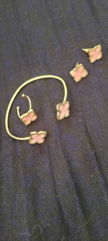 6 Pcs Four-Leaf Clover Jewelry Set - Pink - photo 5