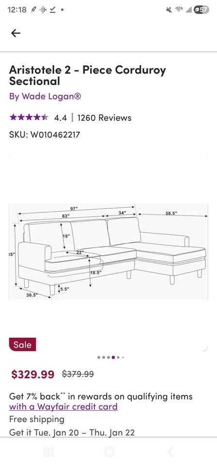 Wade Logan Aristotele 97" Wide Right-Hand Facing Modular Sofa Ch - photo 5