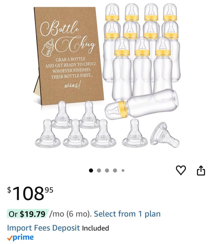 10 Pcs Bottle Chug Baby Shower Game with Wooden Sign - photo 2