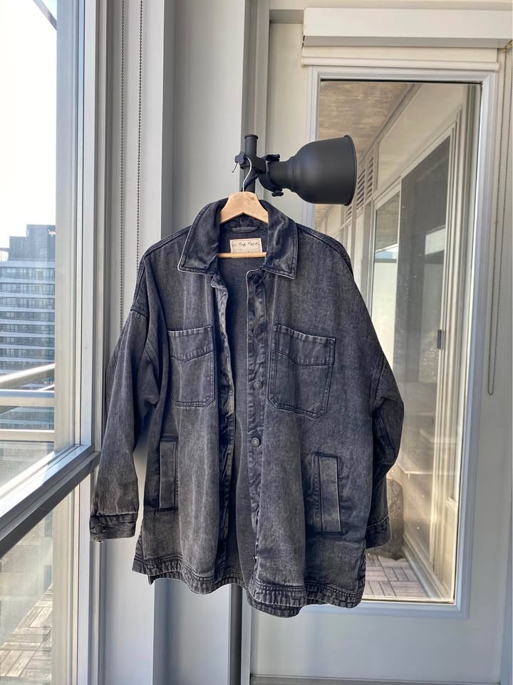 Dark Grey Small Free People Denim Jacket