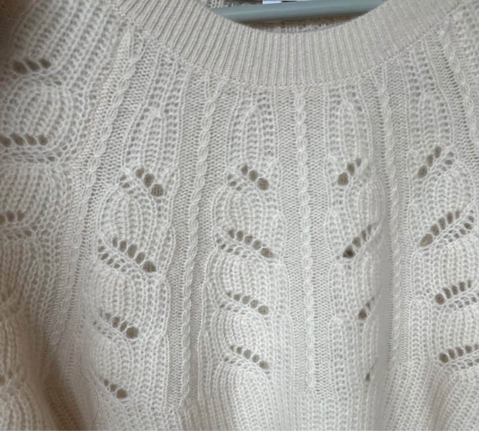 WHITE + WARREN Pointelle Sweater XS CASHMERE - photo 4