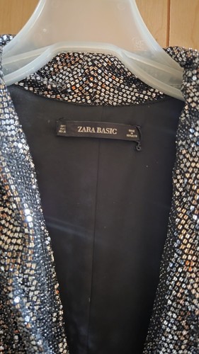 Zara Metallic Sequin Robe - Silver - photo 4
