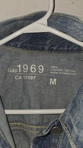 Gap 1969 Women Denim Jacket Medium Sleeveless Blue Jean Vest - photo 5