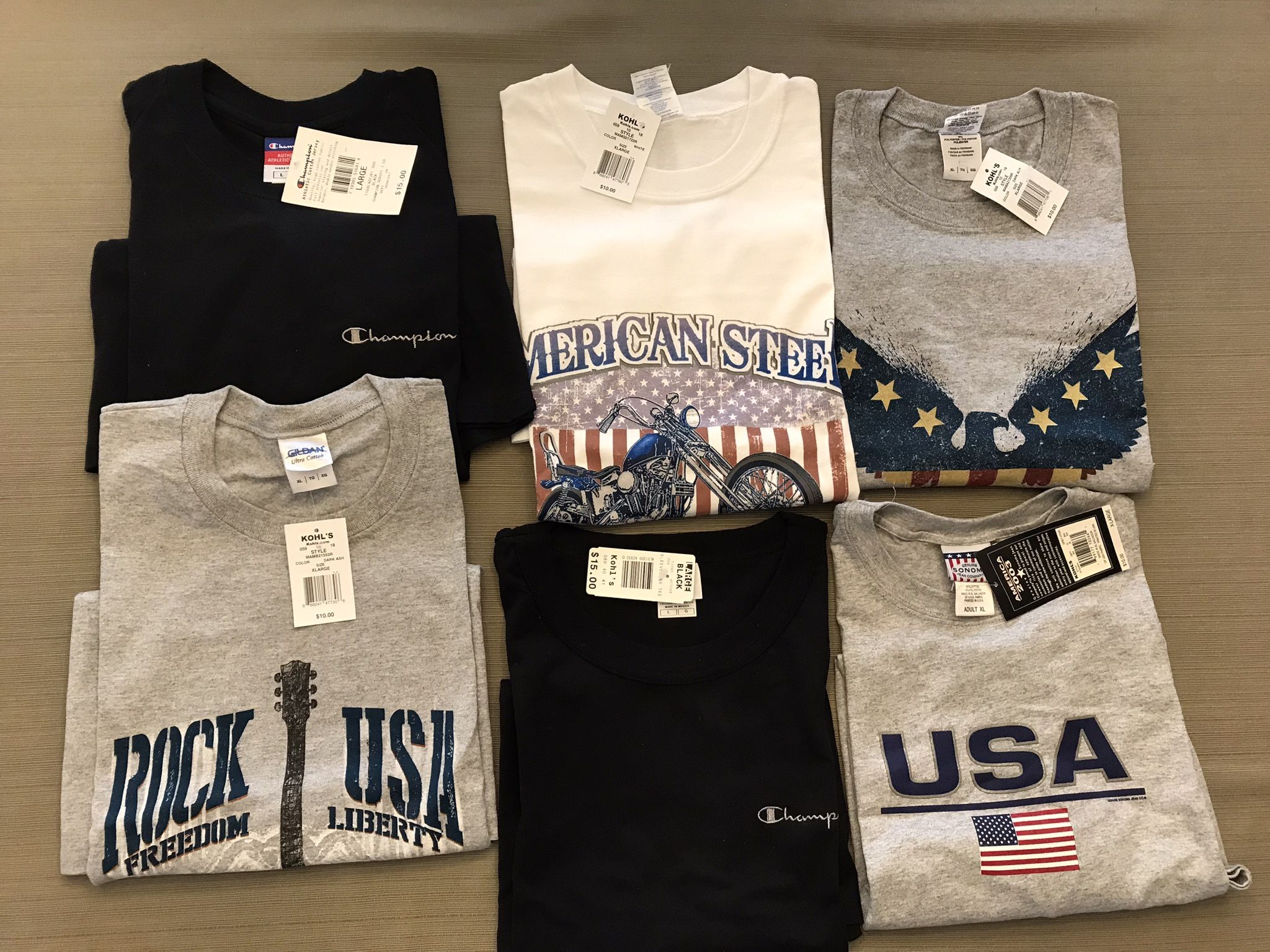MUSCLE T-SHIRTS LOT OF 6 BRAND NEW