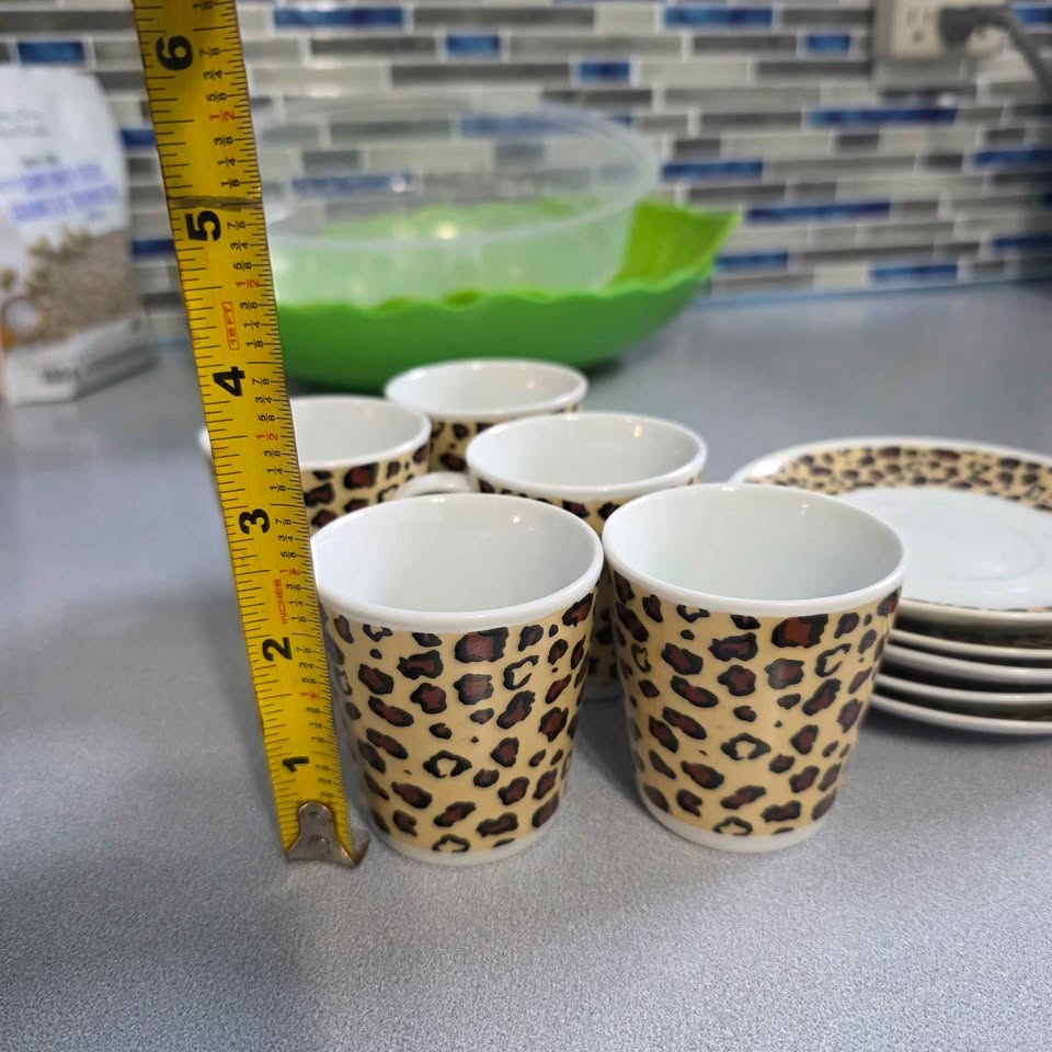 Leopard print espresso set - photo 3