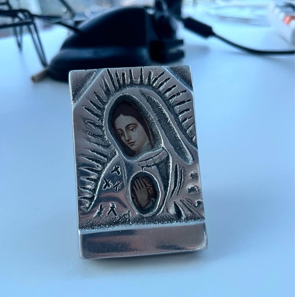 Vintage Our Lady of Guadalupe Cast Aluminum Icon Art - photo 2