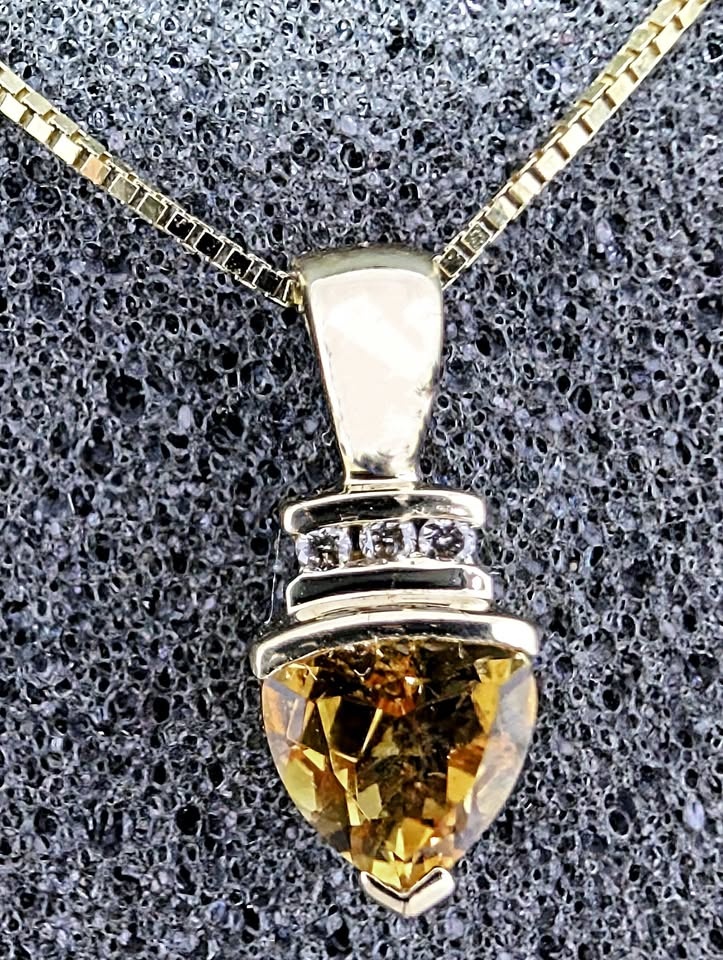 14K Citrine Chain Pendant and Earring Set - photo 4