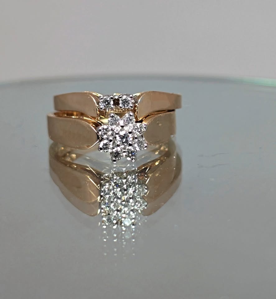 14k Gold Diamond Ring Set 2 - photo 4