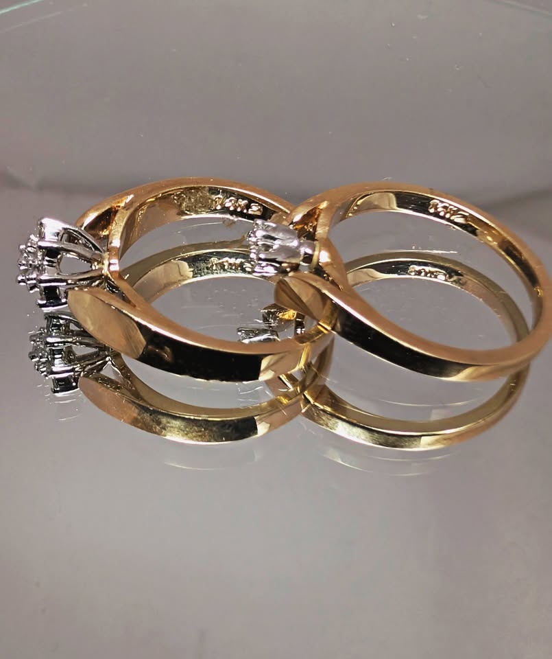 14k Gold Diamond Ring Set 2 - photo 5