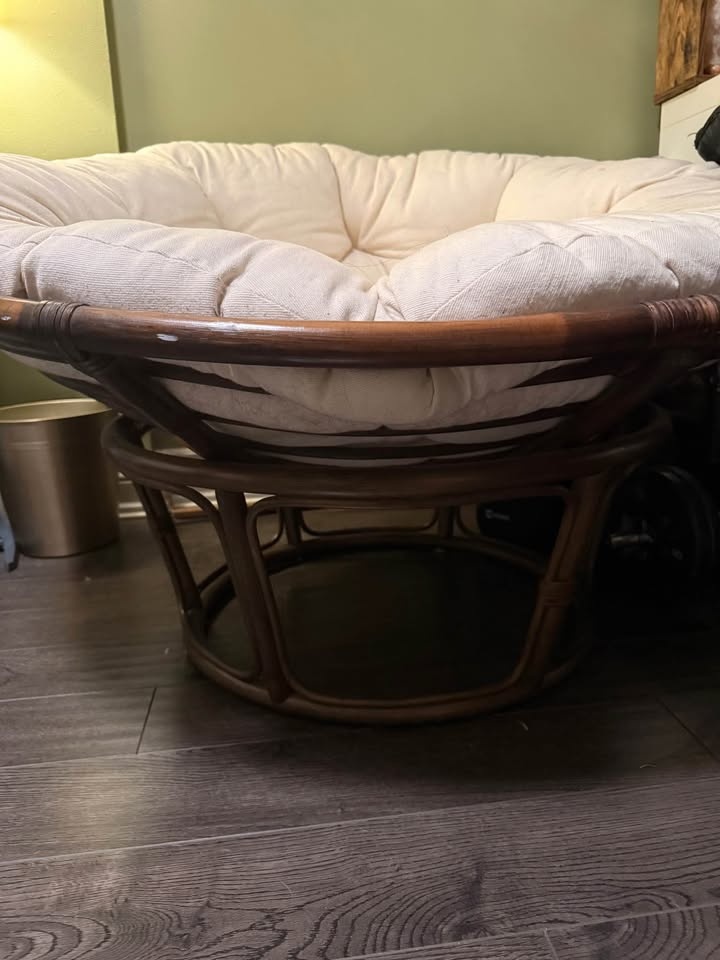 Papasan Chair with Rattan Frame and Cushion - photo 2