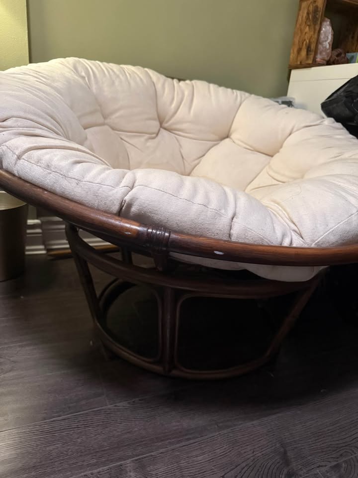 Papasan Chair with Rattan Frame and Cushion - photo 3