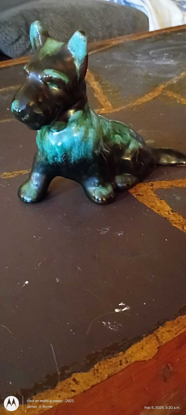 Vintage Pottery Collection: Dog, Cowboy Boot Vase, Fish Vase, Pi
