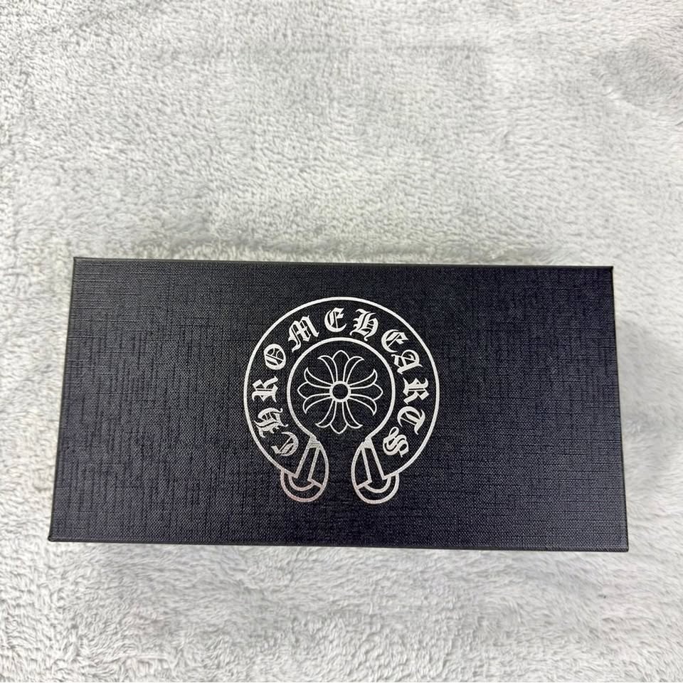 Chrome Hearts Long Zip Black Leather Wallet w/Box