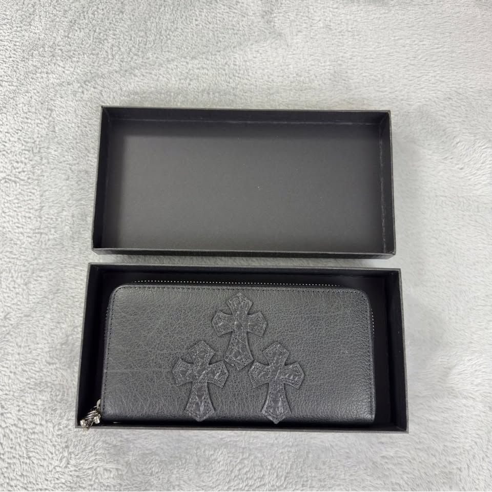 Chrome Hearts Long Zip Black Leather Wallet w/Box - photo 2