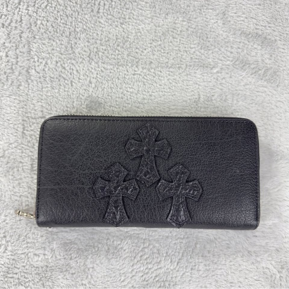 Chrome Hearts Long Zip Black Leather Wallet w/Box - photo 3