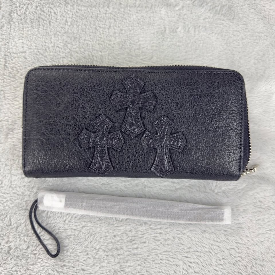 Chrome Hearts Long Zip Black Leather Wallet w/Box - photo 5