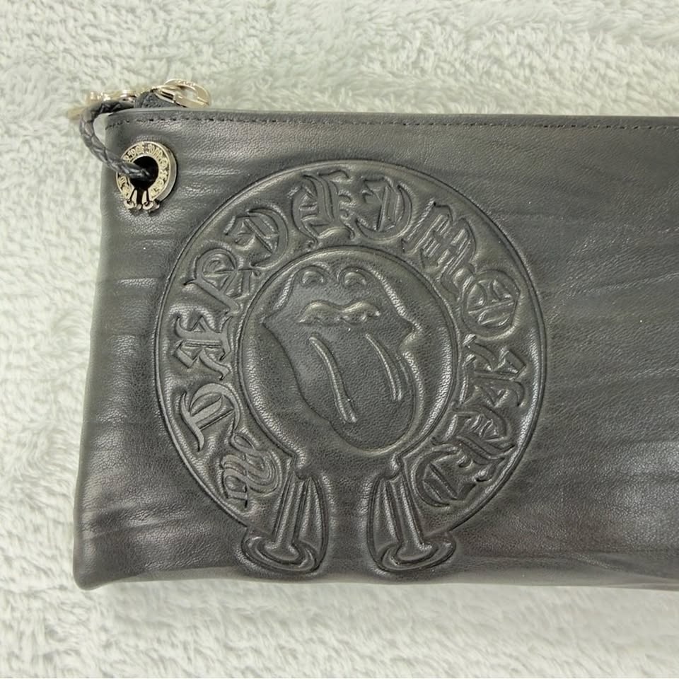 Chrome Hearts Long Zip Wallet - Black Leather, Rolling Stones - photo 5
