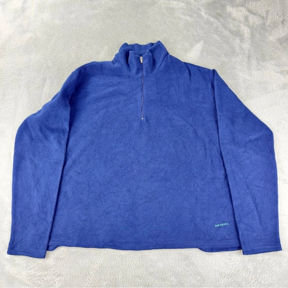 Vintage Patagonia Women's Size L Capilene Blue Fleece 1/4 Zip