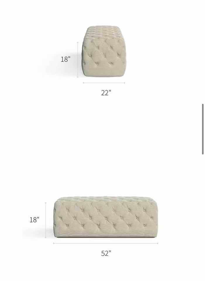 Saatva Constance Tufted Ottoman, Graphite Velvet, Brand New - photo 4
